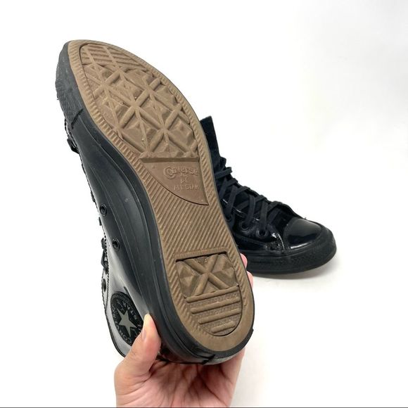 Converse Black patent leather Chuck Taylor High Tops Size 8/39 - Picture 6 of 8